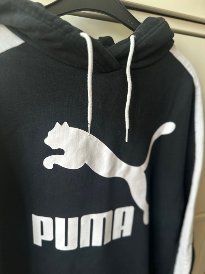 Puma Siyah Kapüşonlu Midi Sweatshirt - Görsel 3