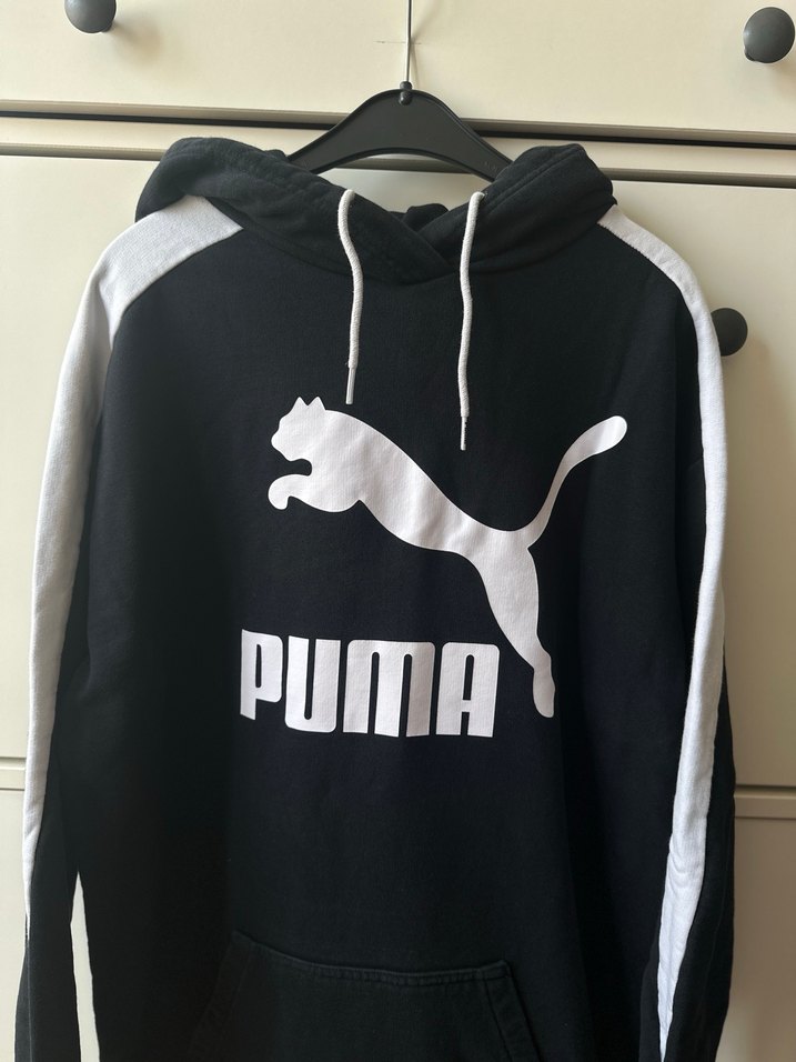 Puma Siyah Kapüşonlu Midi Sweatshirt - Görsel 2