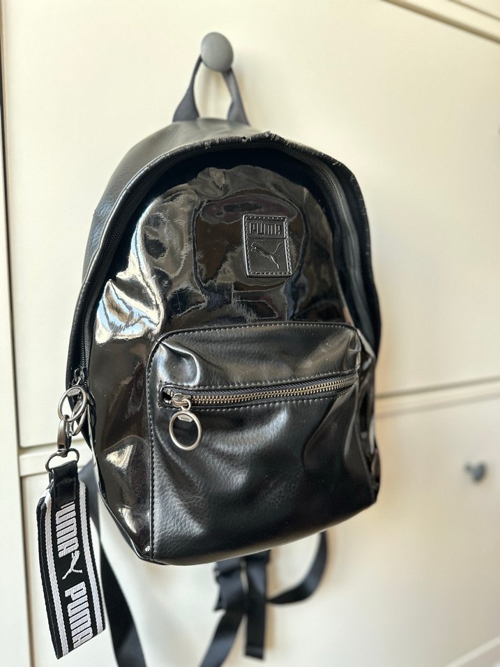 PUMA Kadın Siyah Deri Punk Sırt Çantası - Görsel 5
