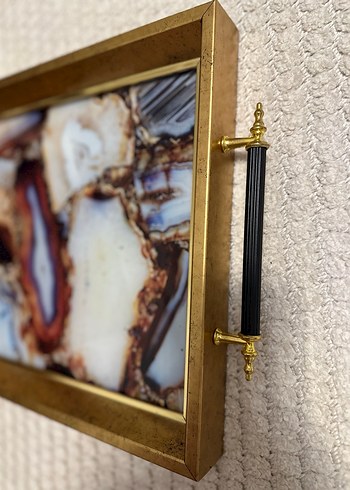 Gold Çerçeveli Dekoratif Tepsi - Görsel 5