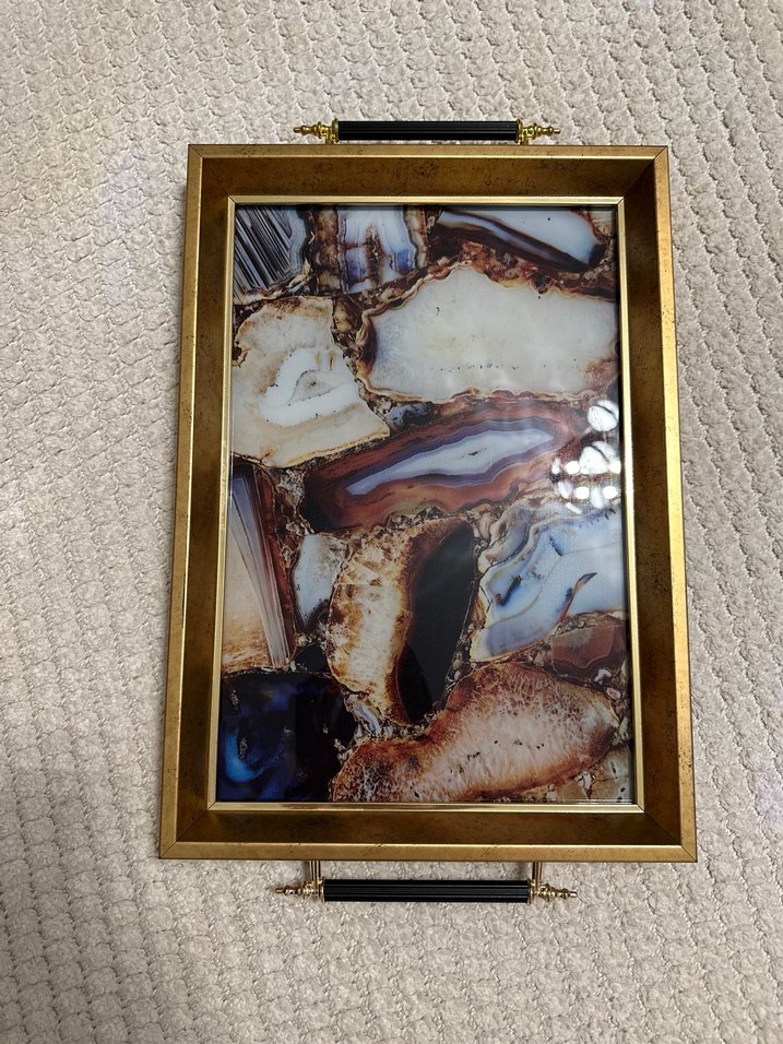 Gold Çerçeveli Dekoratif Tepsi - Görsel 2