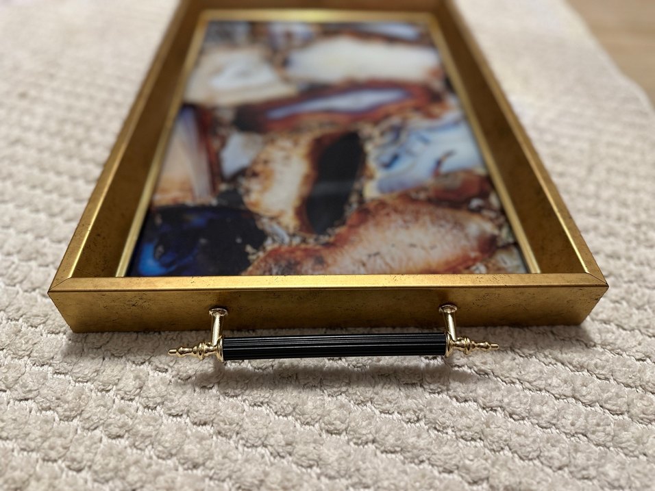 Gold Çerçeveli Dekoratif Tepsi - Görsel 4