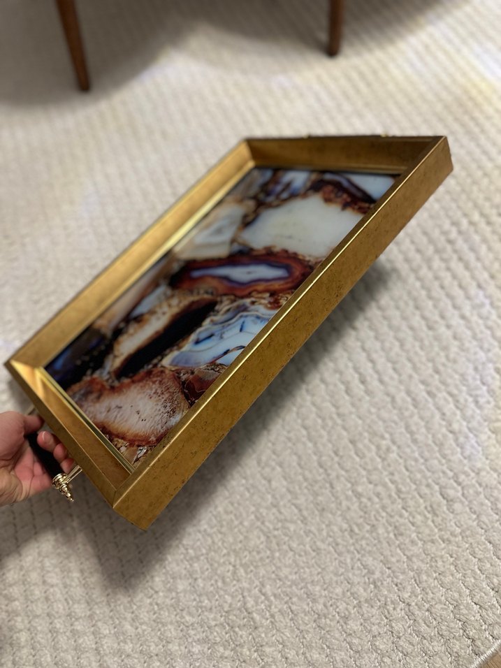 Gold Çerçeveli Dekoratif Tepsi - Görsel 3