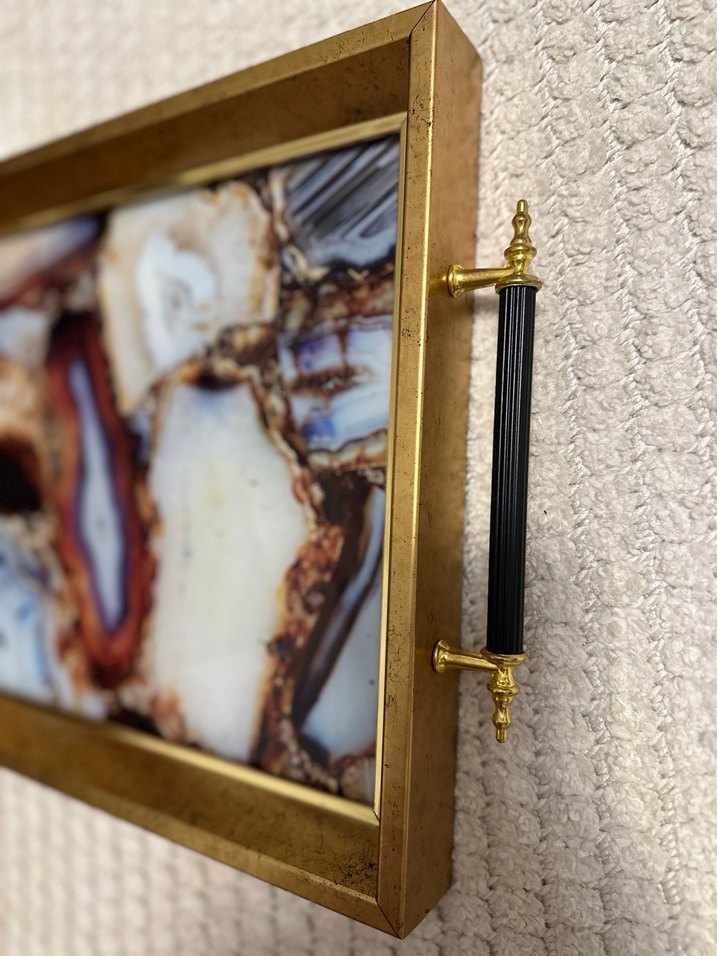 Gold Çerçeveli Dekoratif Tepsi - Görsel 5