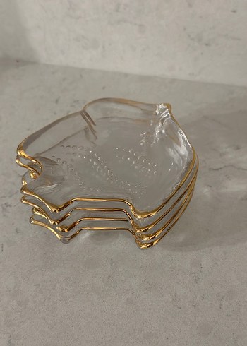 Altın Kenarlı Cam Tabak Seti - Görsel 12