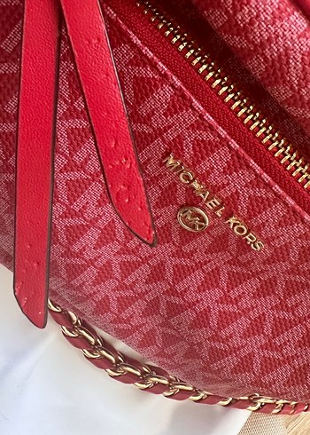 Michael Kors Zincir Detaylı Kırmızı Omuz Çantası - Görsel 6