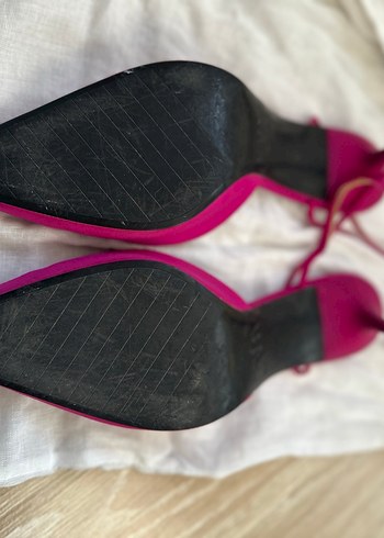 Zara Fuşya Stiletto Bağcıklı Kadın Ayakkabı - Görsel 6