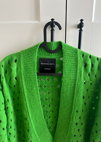 Yeşil V Yaka Örgü Kadın Kazak - Görsel 2