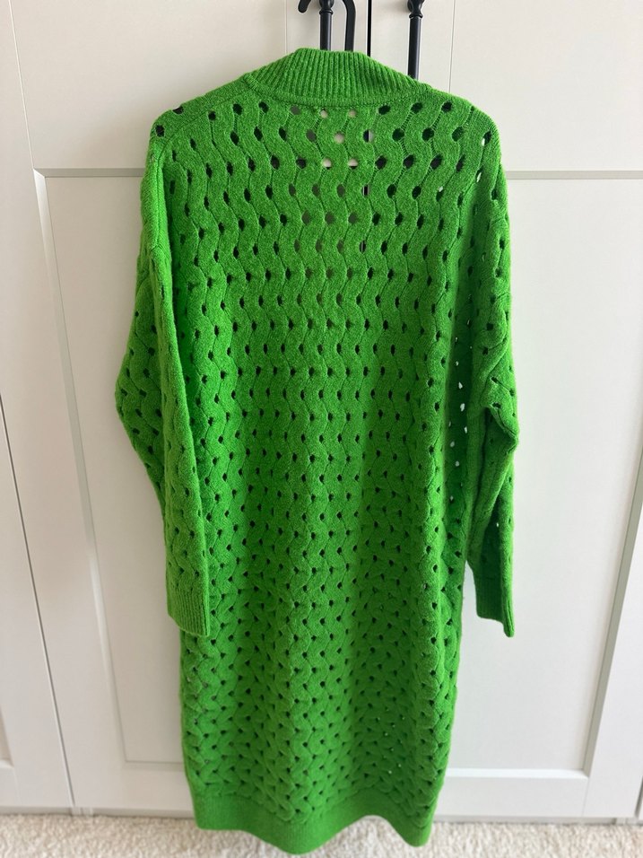 Yeşil V Yaka Örgü Kadın Kazak - Görsel 5