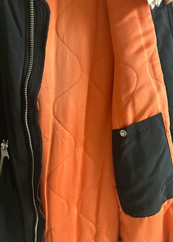 Siyah Fermuarlı Midi Kadın Mont - Görsel 6