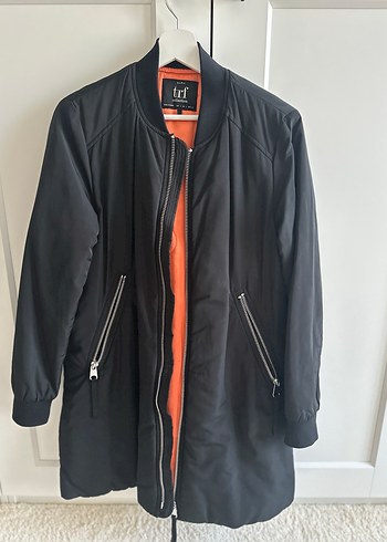 Siyah Fermuarlı Midi Kadın Mont - Görsel 4