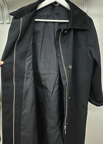 Siyah Uzun Kadın Trençkot - Görsel 6