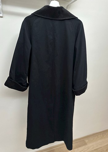 Siyah Uzun Kadın Trençkot - Görsel 11