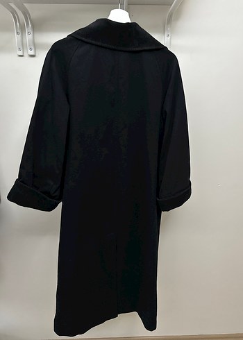 Siyah Uzun Kadın Trençkot - Görsel 10