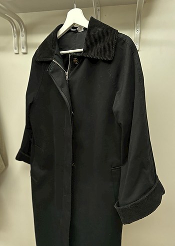 Siyah Uzun Kadın Trençkot - Görsel 8