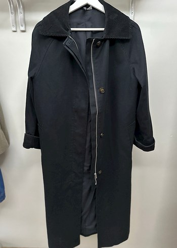 Siyah Uzun Kadın Trençkot - Görsel 5