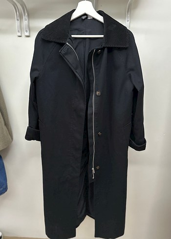 Siyah Uzun Kadın Trençkot - Görsel 2