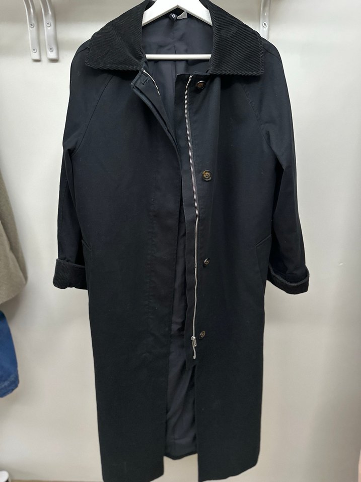 Siyah Uzun Kadın Trençkot - Görsel 5