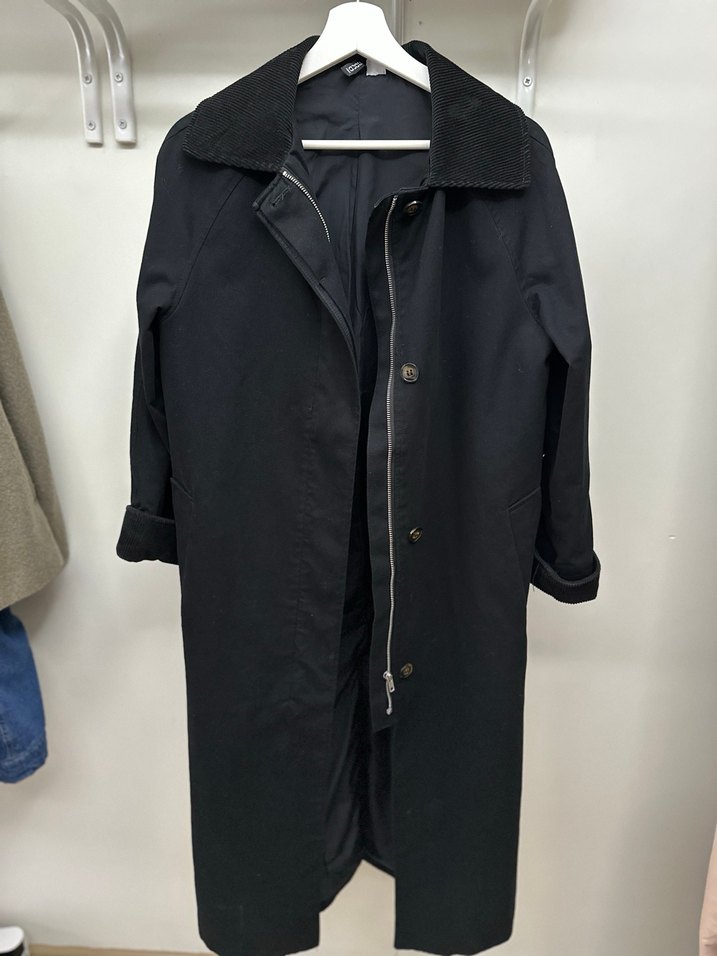 Siyah Uzun Kadın Trençkot - Görsel 2