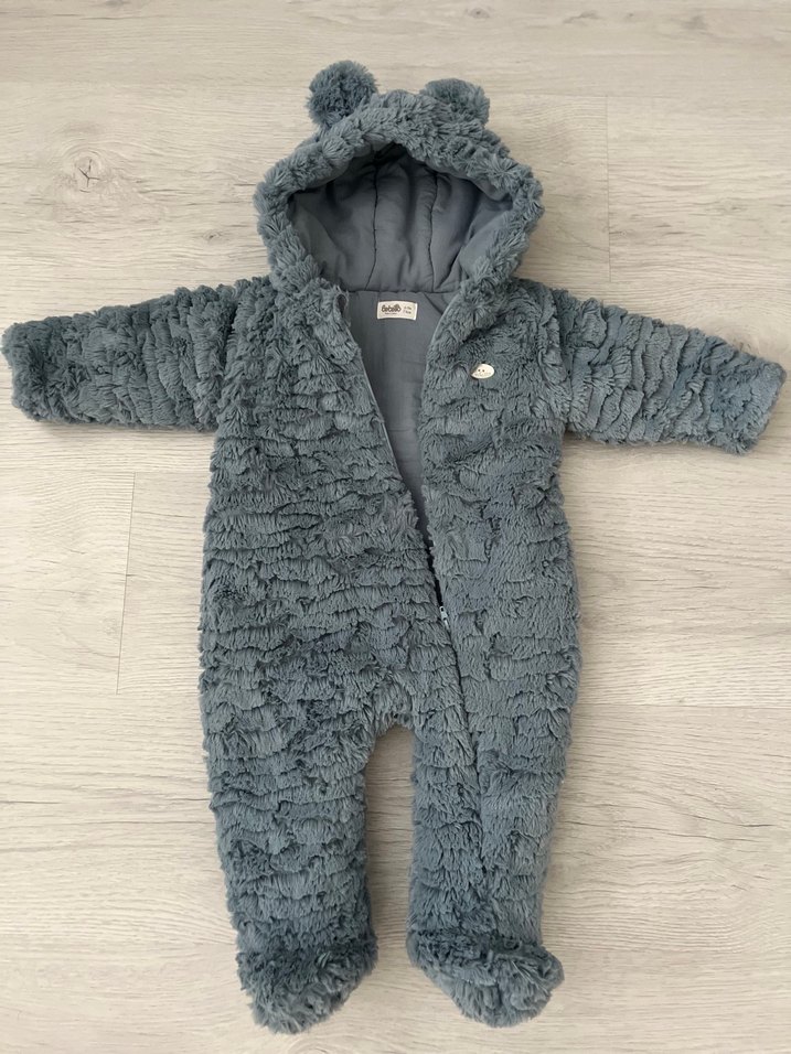 Kız/ Erkek Kürklü Bebek Tulumu - Görsel 3