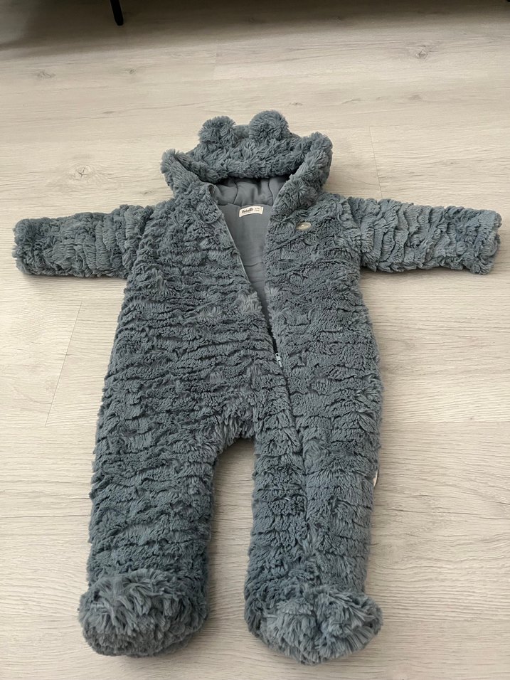 Kız/ Erkek Kürklü Bebek Tulumu - Görsel 2