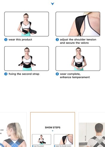 Siyah Elastik Sırt Desteği Korse - Görsel 3