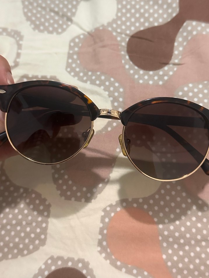 Kadın Kahverengi Retro Transparan Güneş Gözlüğü - Görsel 3