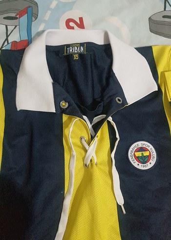 Sarı Lacivert Çizgili Kısa Kollu Polo Tişört - Görsel 2