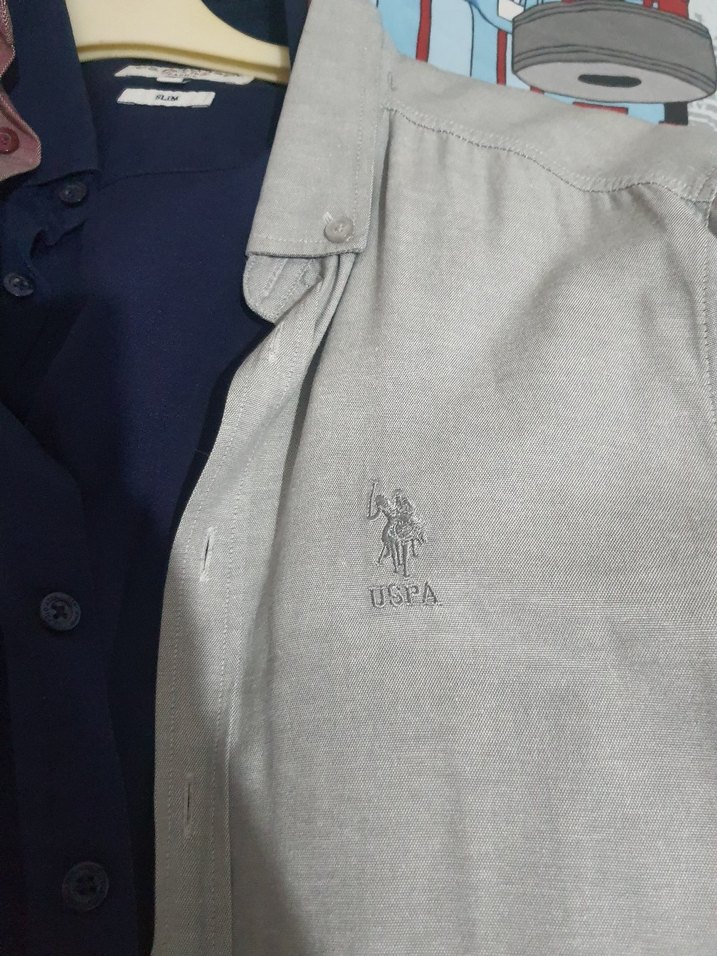 Gri Pamuklu Uzun Kollu Erkek Gömlek Fiyat 3lü için geçerlidir . - Görsel 2