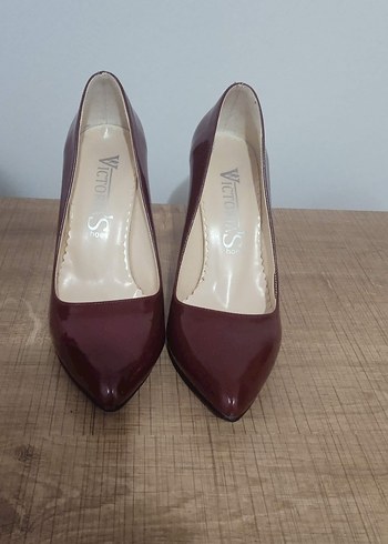 Bordo Rugan Stiletto Kadın Ayakkabı