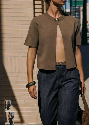 Kadın Kemerli Gri Denim Boyfriend Pantolon - Görsel 3