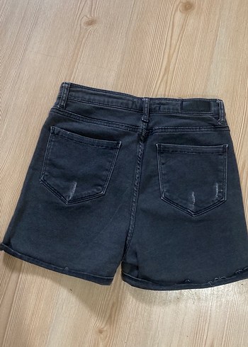 Siyah Kadın Mini Denim Şort - Görsel 2