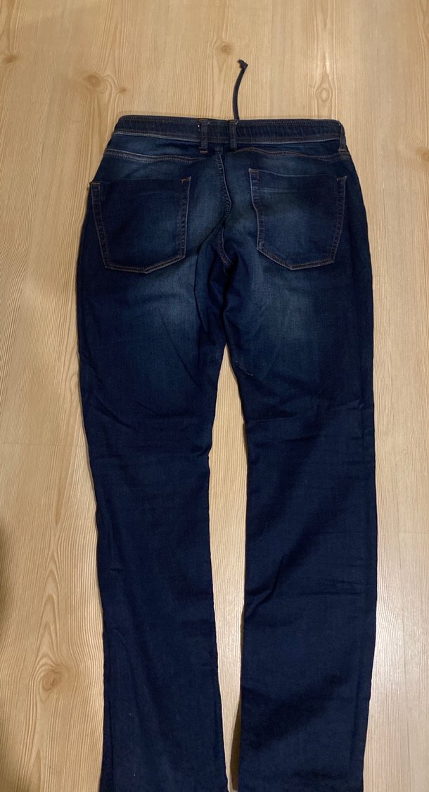 Erkek Lacivert Regular Fit likrali cok yumusak bir Denim Pantolo - Görsel 4