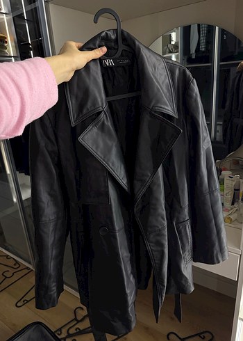 Zara Siyah Deri Ceket - Görsel 2