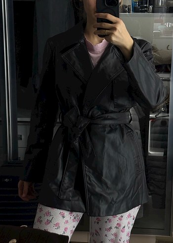 Zara Siyah Deri Ceket - Görsel 3