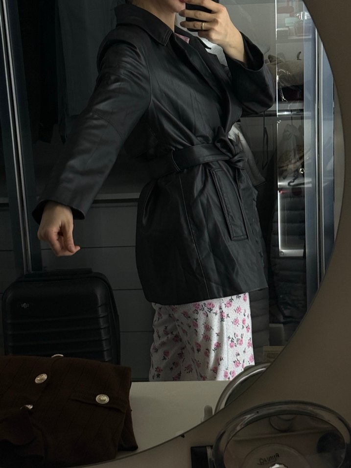 Zara Siyah Deri Ceket - Görsel 4