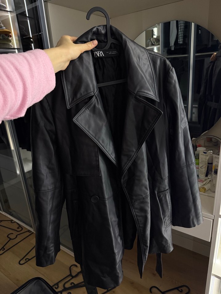 Zara Siyah Deri Ceket - Görsel 2