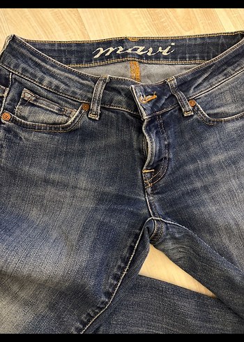 Kadın Mavi Dar Kesim Denim Pantolon - Görsel 4