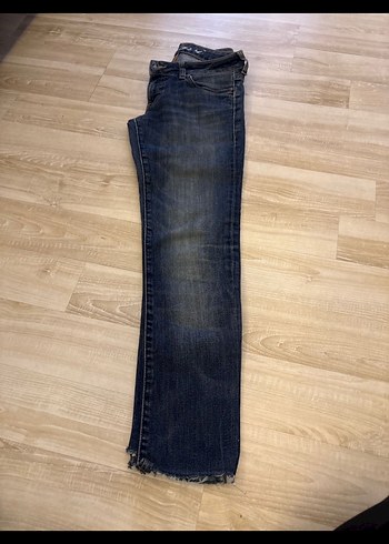 Kadın Mavi Dar Kesim Denim Pantolon - Görsel 2