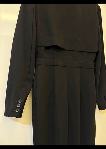 Kadın Siyah Uzun Kollu Tulum - Görsel 3