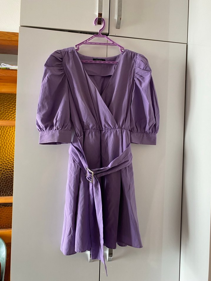 Mor Midi  kemerli 
Kadın Elbise - Görsel 2