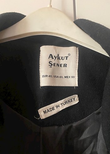 diğer Beden Düğmeli Siyah Uzun Kaban