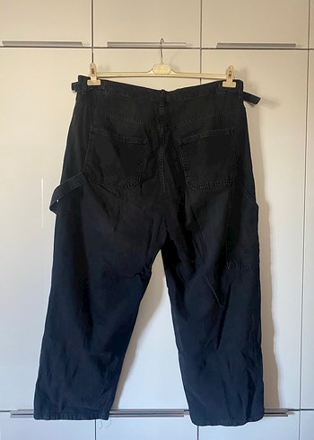 Trendyol & Milla Kadın Siyah Bol Kesim Kemerli Denim Pantolon