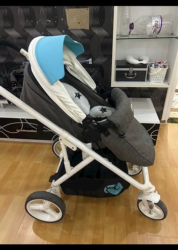 Mavi ve Gri Bebek Arabası - Görsel 4