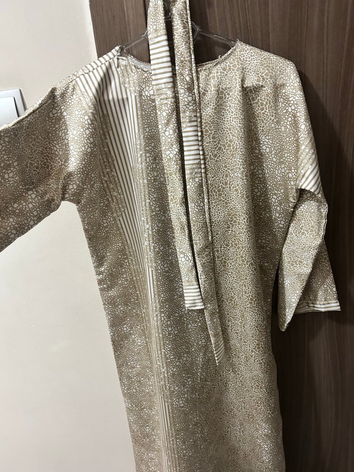 Bej Uzun Kollu Bohem Kadın Elbise - Görsel 2