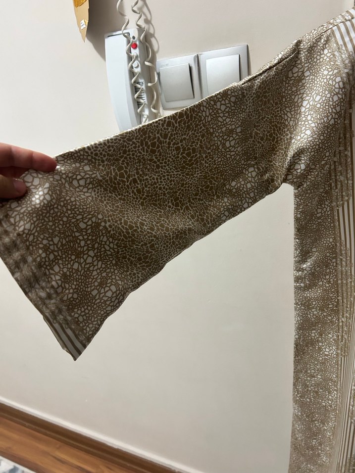 Bej Uzun Kollu Bohem Kadın Elbise - Görsel 4