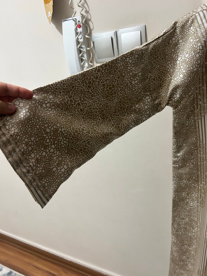 Bej Uzun Kollu Bohem Kadın Elbise - Görsel 3