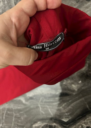 Kırmızı Kadın Fitilli Spor tayt - Görsel 2