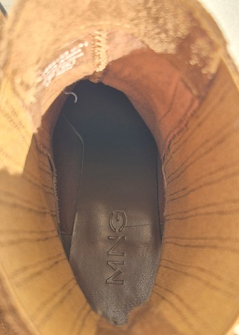 MANGO Kahverengi Süet Topuklu Bot - Görsel 5