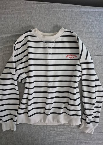 H&M Cizgili Sweatshirt